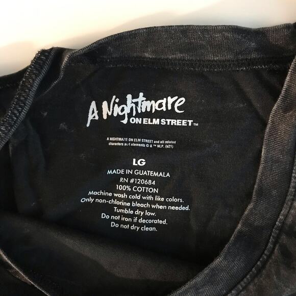 Nightmare On Elm Street NWT Women's Junior Large Asymmetrical Cutout Wash Top - Picture 4 of 9